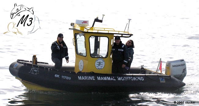 Marine Mammal Monitoring Zodiac donated  in part by DFO Canada 